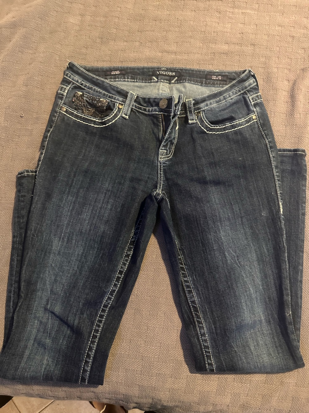 Vigoss Women’s Straight Jeans in Dark Indigo Wash